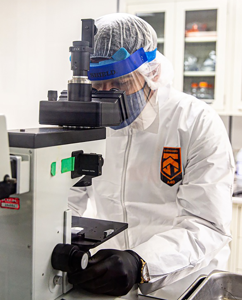 Student in a lab