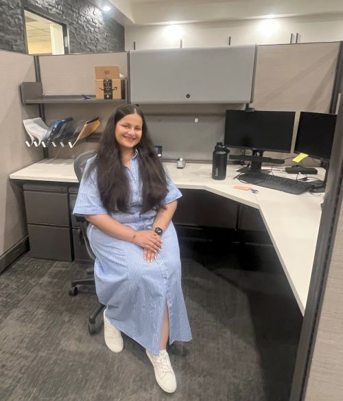 Zaveri at her desk
