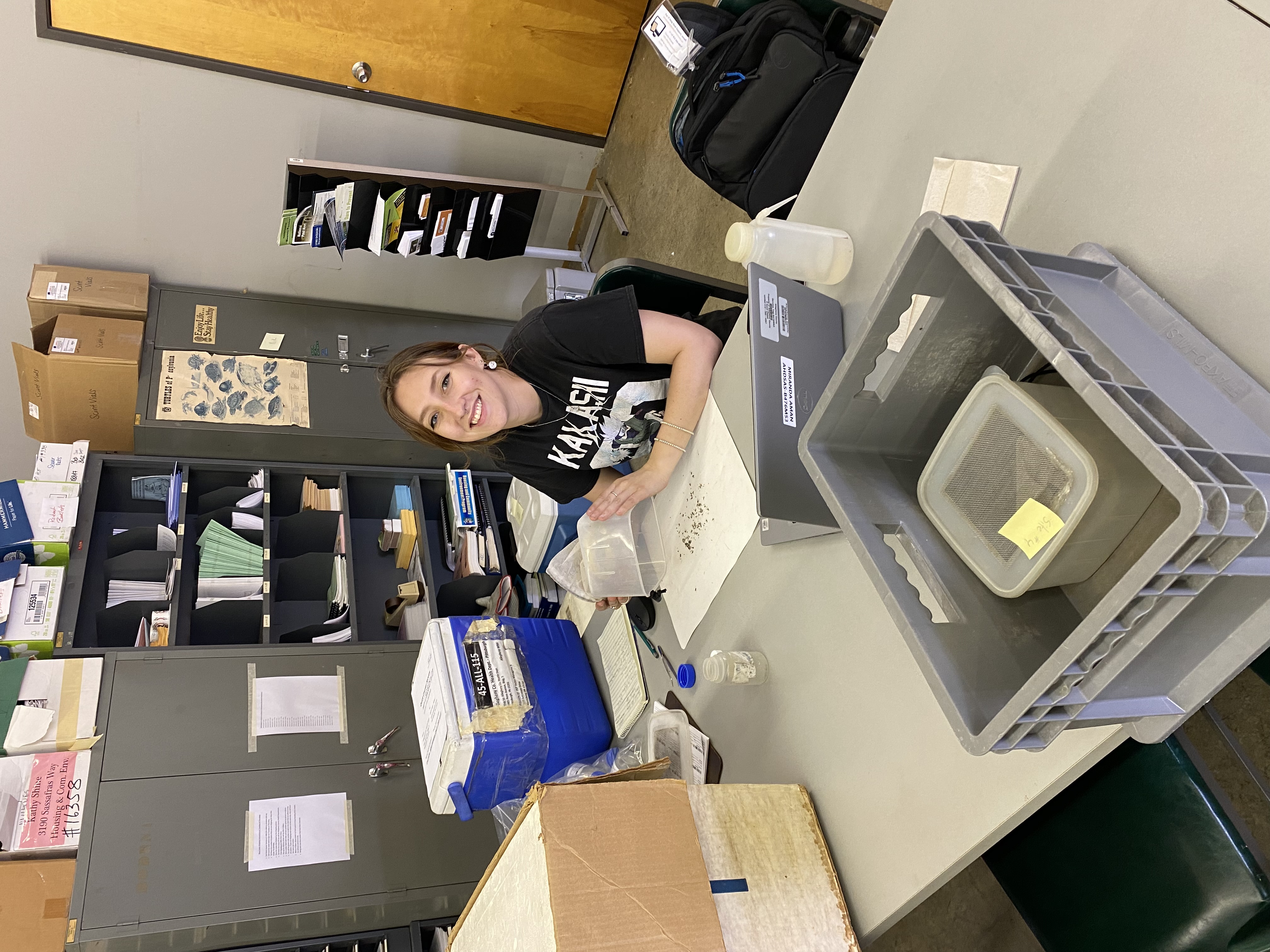 student in a lab