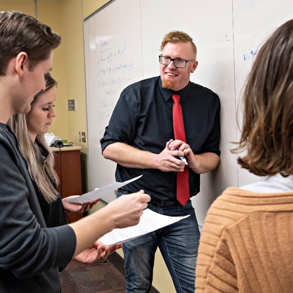 Professor and students