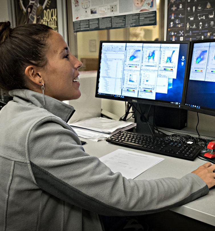 Student in lab