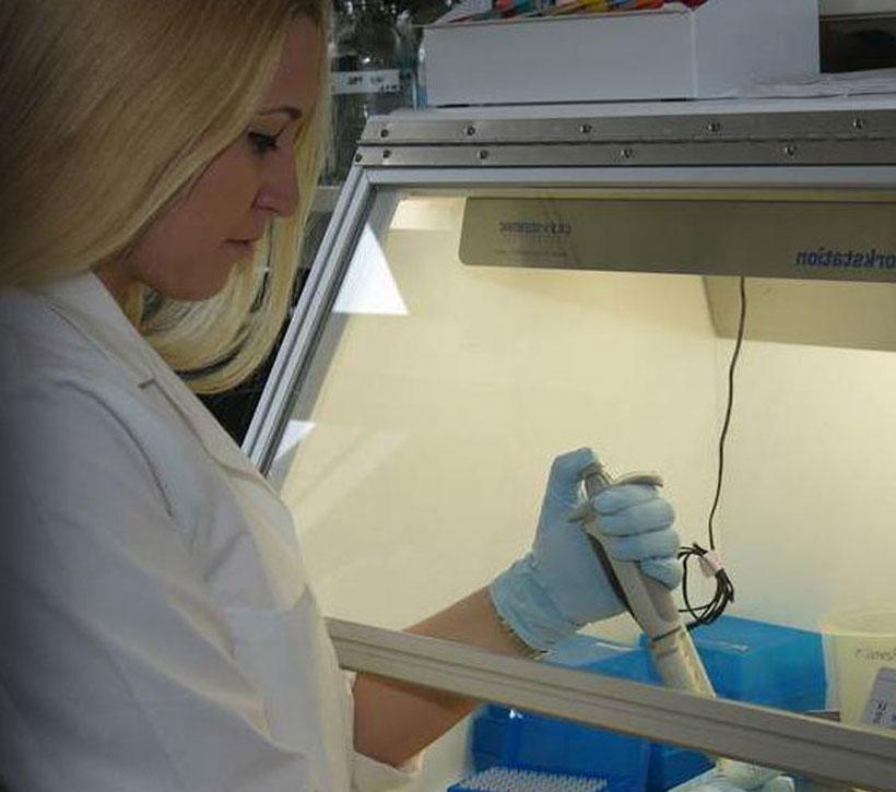 Student in lab coat