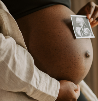 pregnant stomach with ultrasound picture