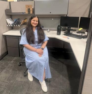 Zaveri at her desk at the health department