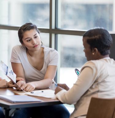 Students at table