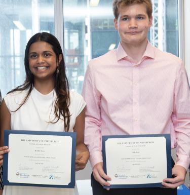 Award winners Hritika Basu and Milo Rent