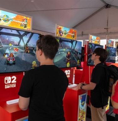 young adults playing video games