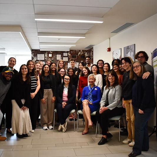 Students, Faculty, and Staff smiling for the BSPH Spring 2025 Capstone Symposium