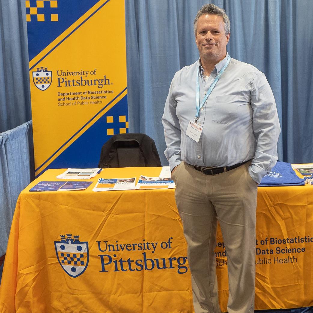 Landsittel at the Pitt booth at 2025 JSM meeting in Nashville TN